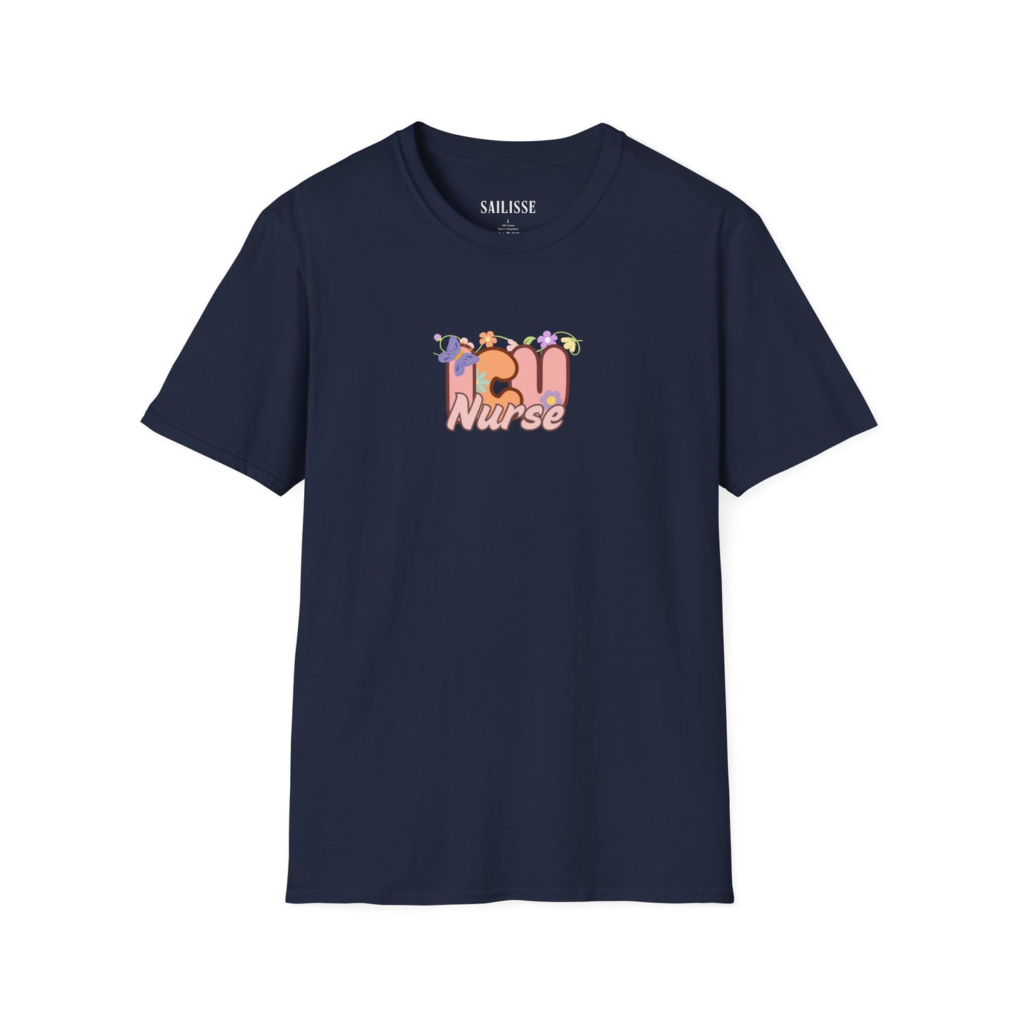 ICU Nurse Floral Design Softstyle T-Shirt