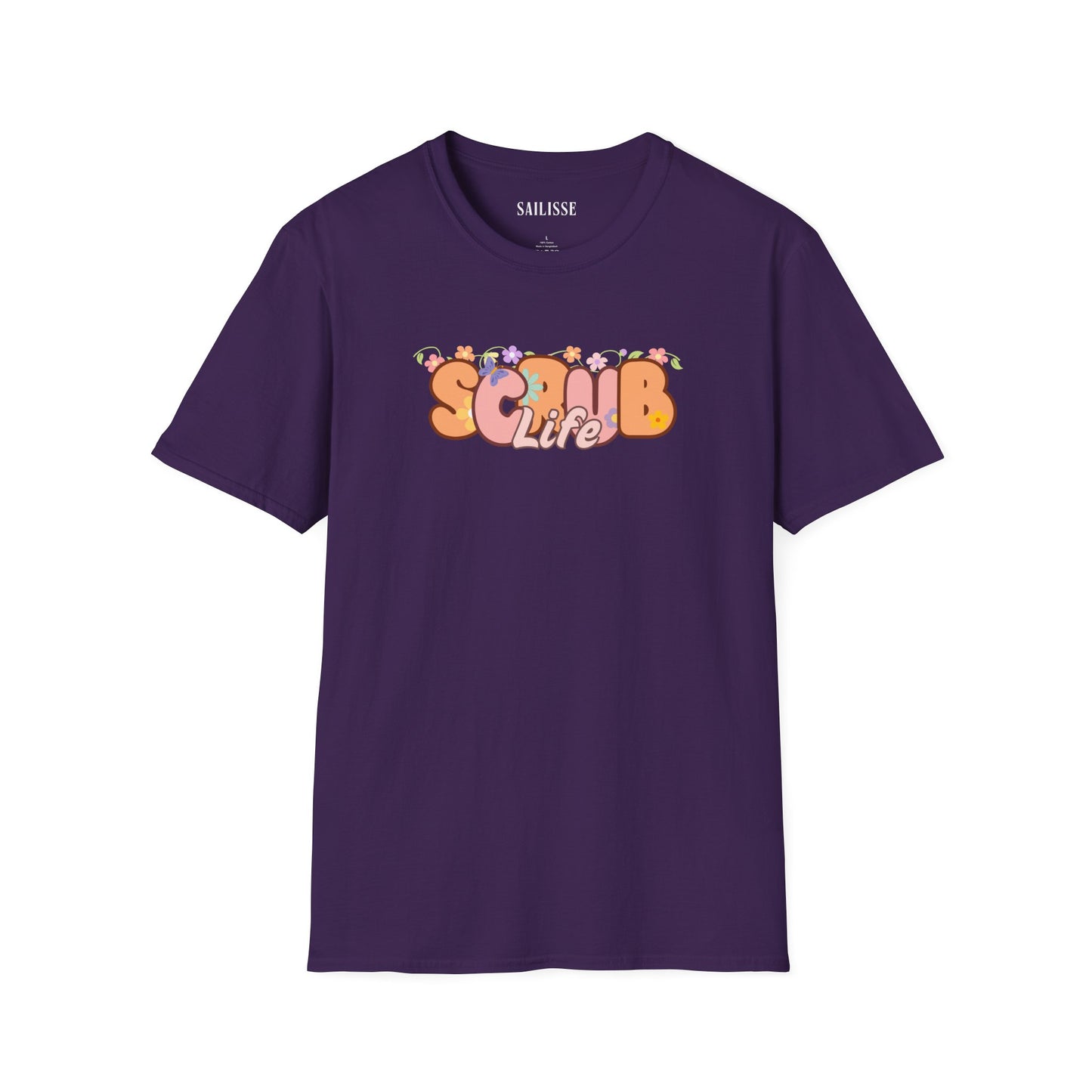 Scrub Life Floral Design Softstyle T-Shirt