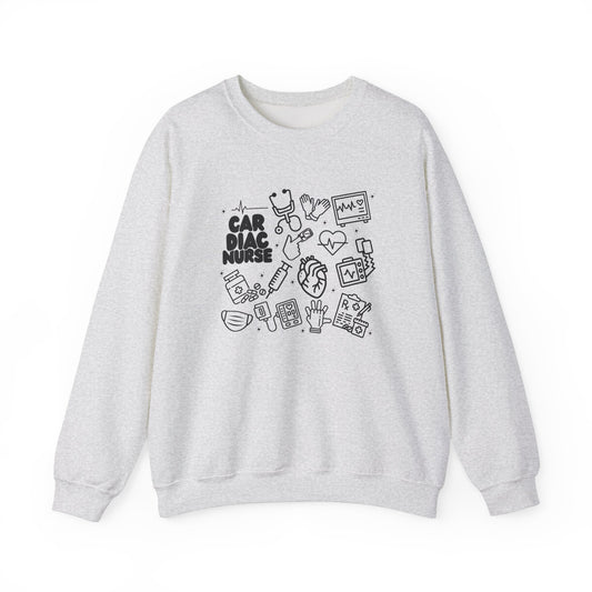 Cardiac Nurse Black Outline Crewneck