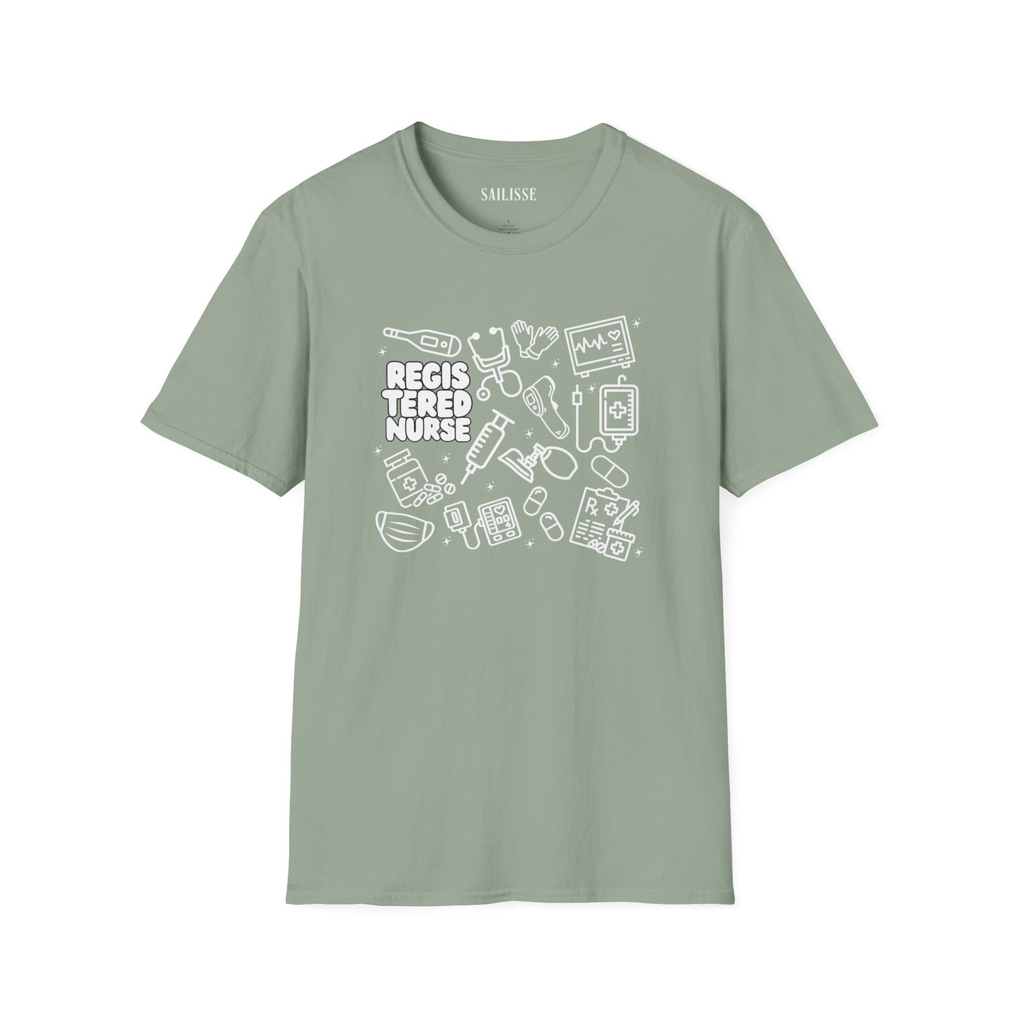 Registered Nurse Outlined Doodle Design T-Shirt