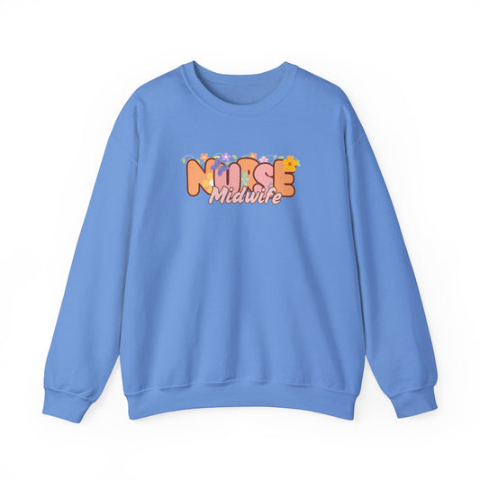 Nurse Midwife Floral Design Crewneck