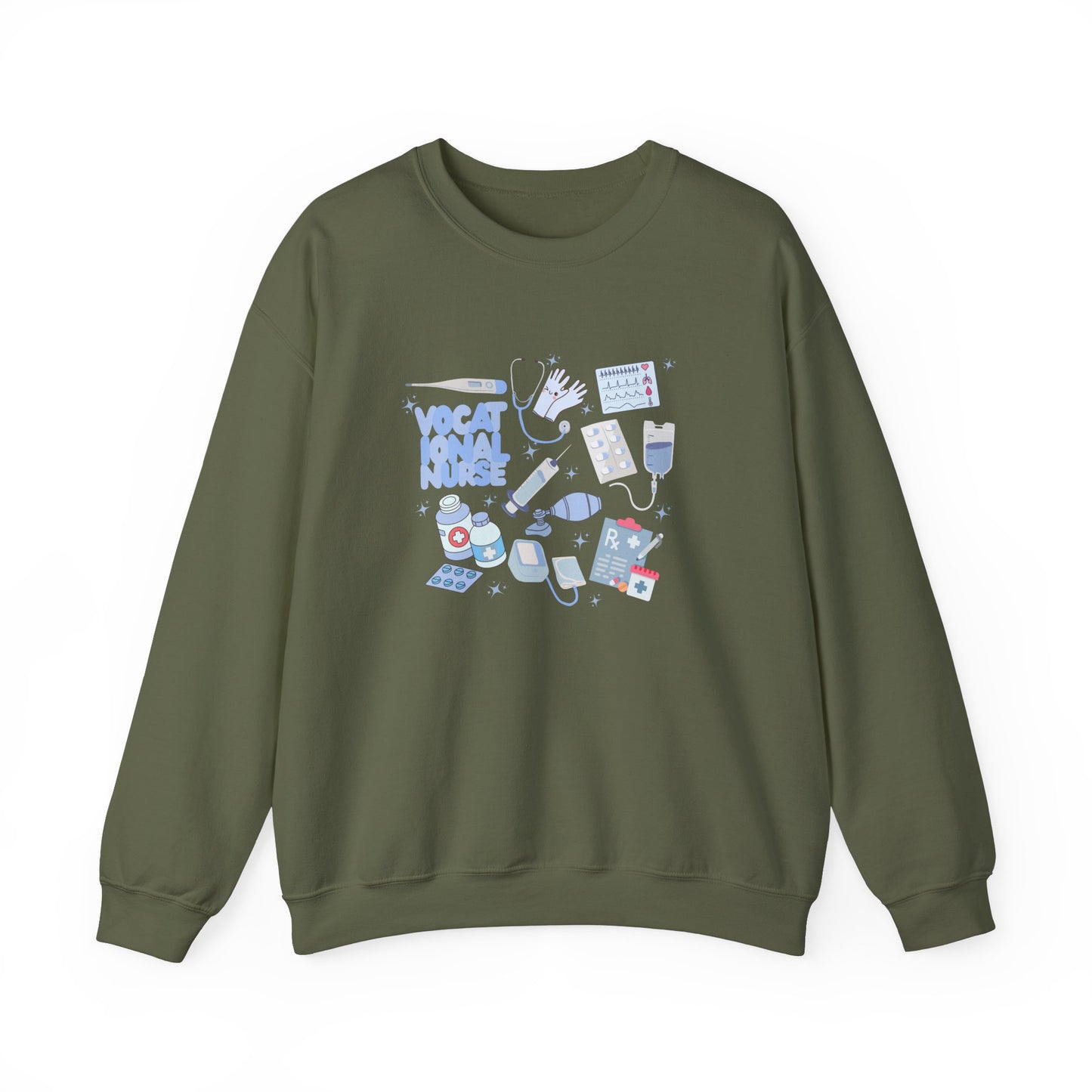 Vocational Nurse Doodle Design Crewneck