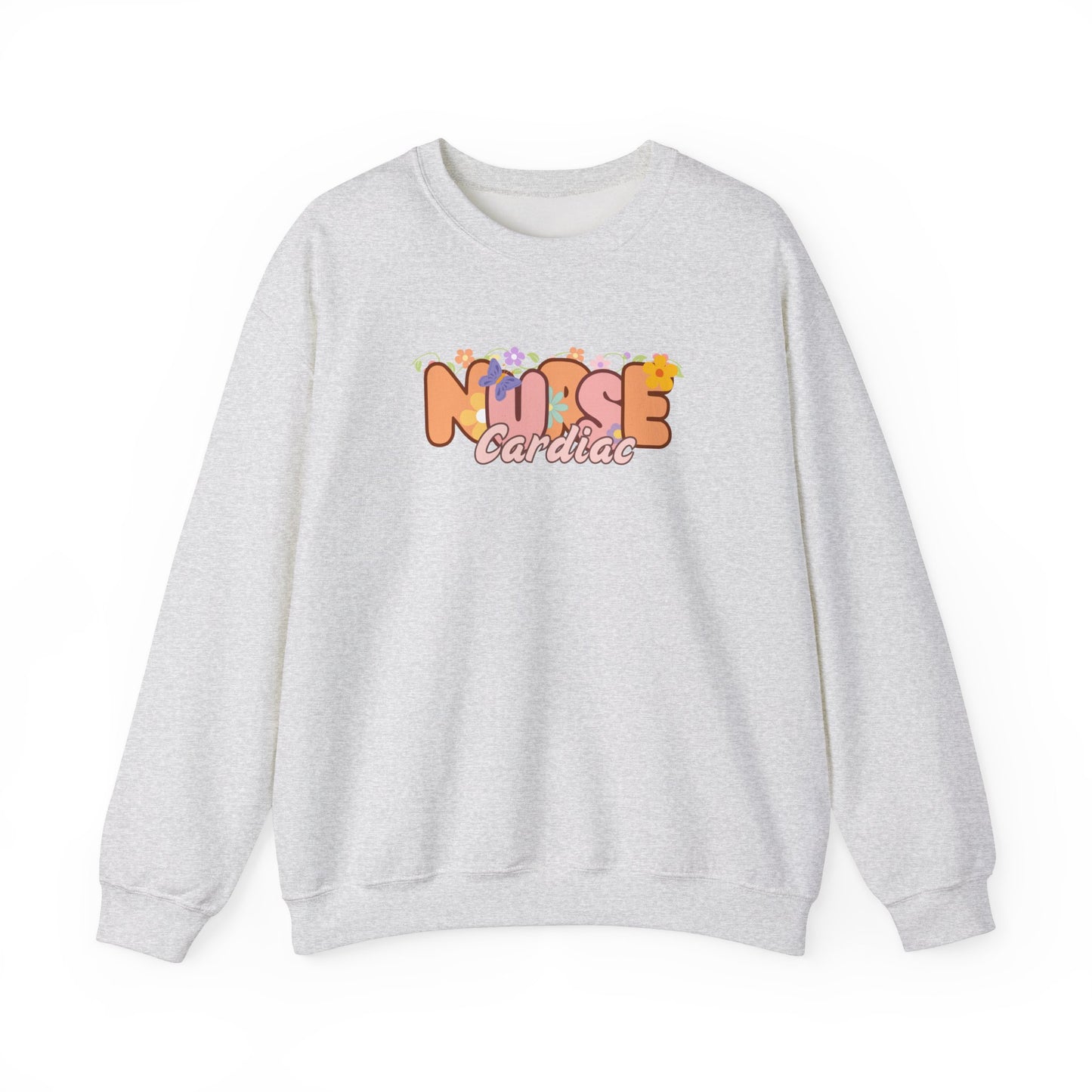 Cardiac Nurse Floral Design Crewneck