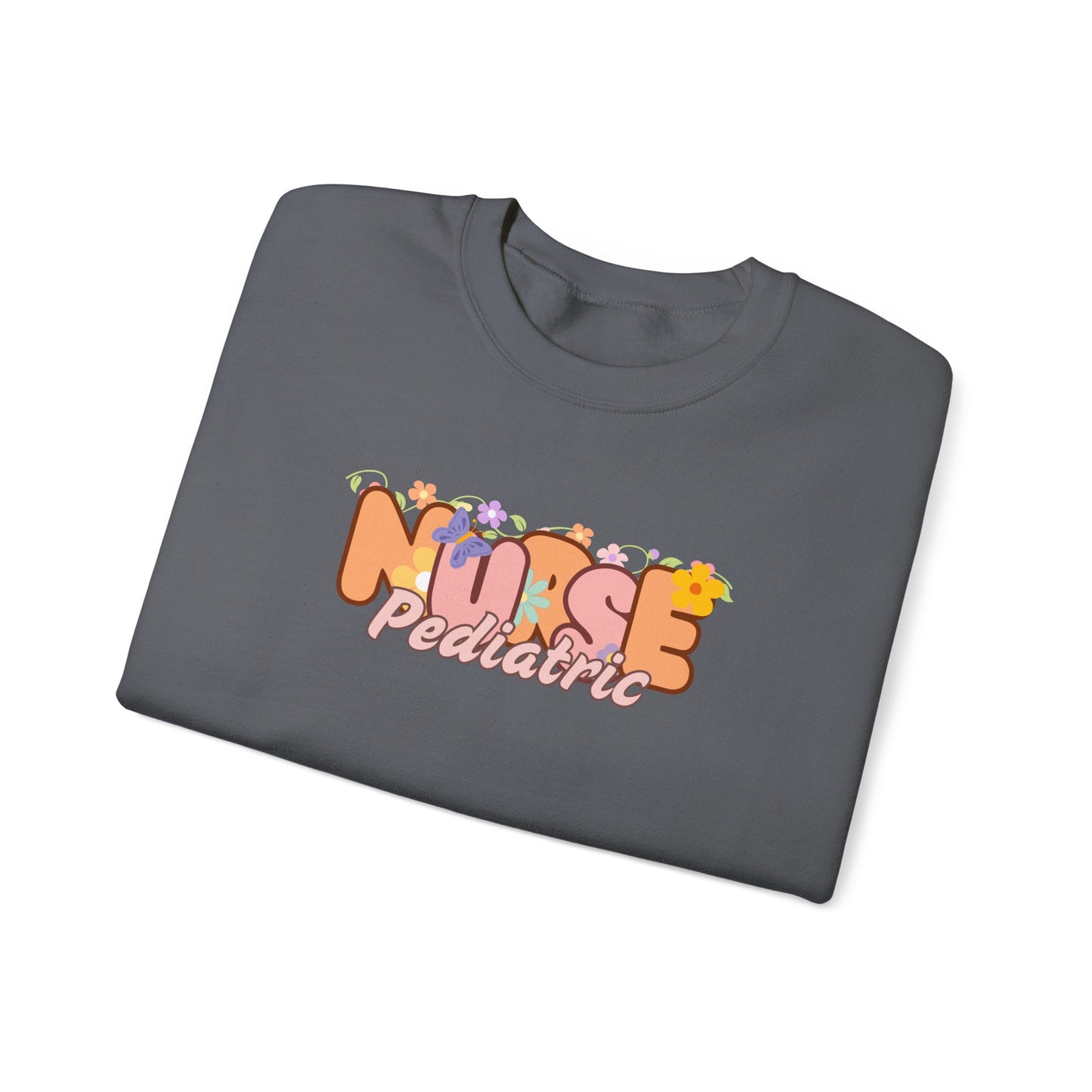Pediatric Nurse Floral Design Crewneck