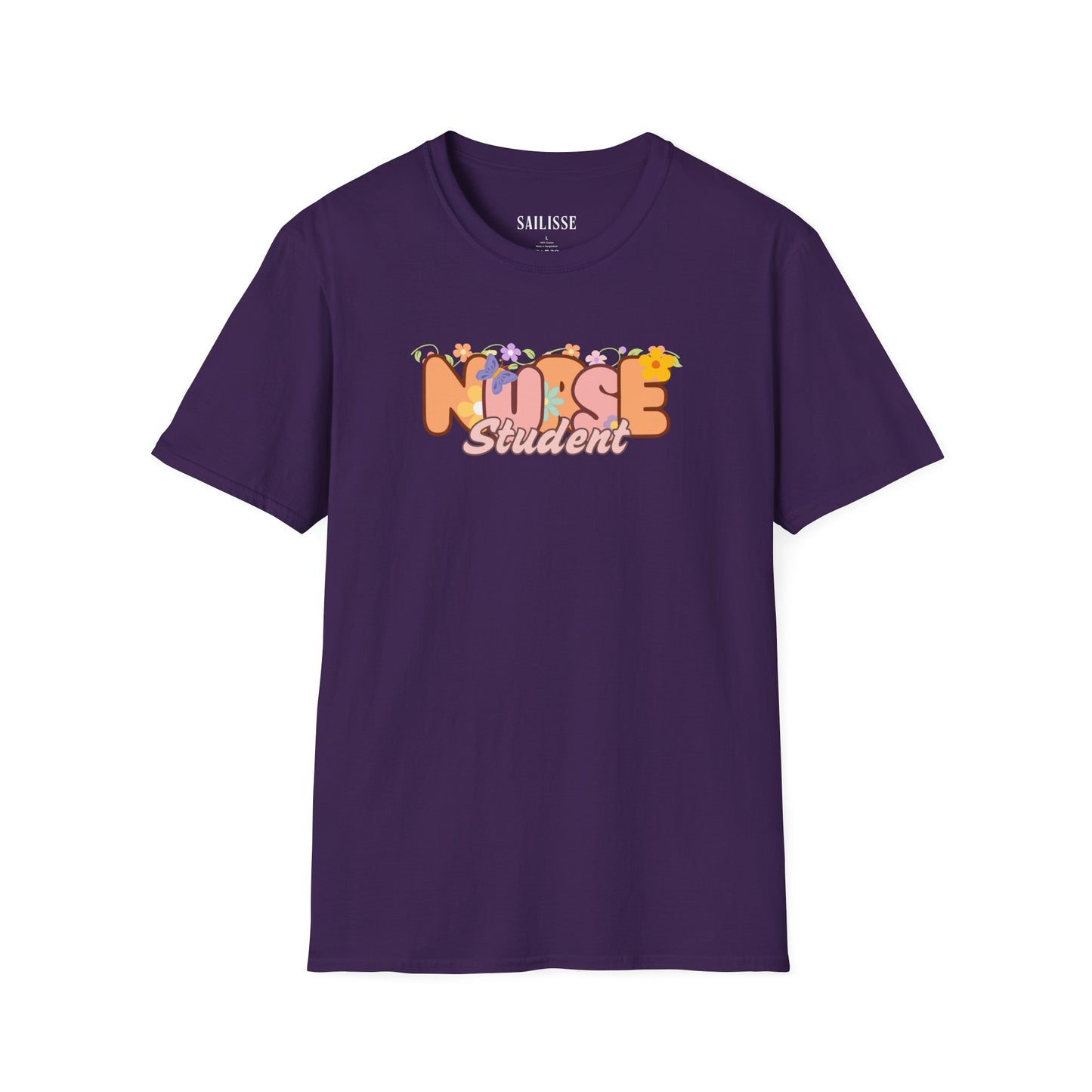 Student Nurse Floral Design Softstyle T-Shirt