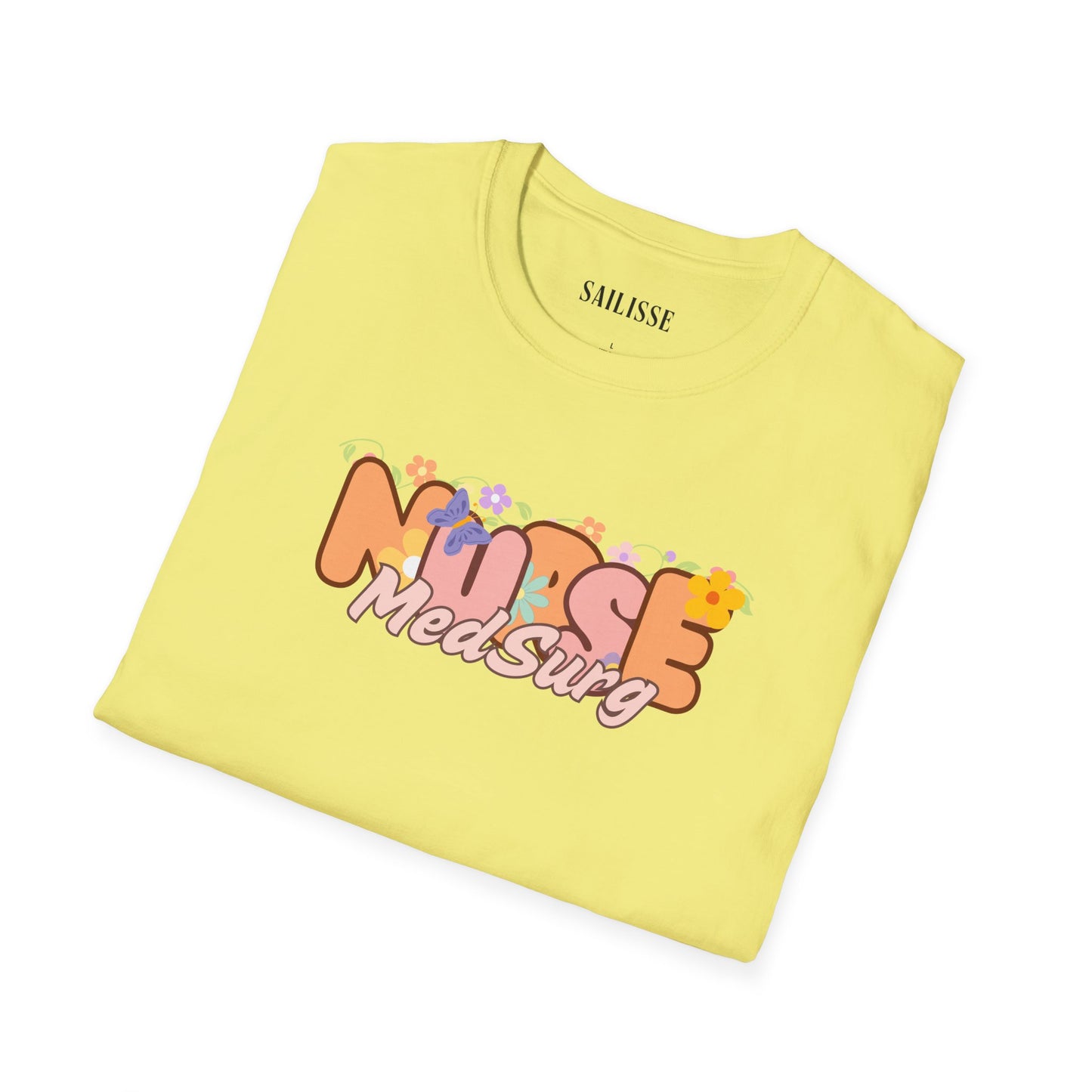 MedSurg Nurse Floral Design Softstyle T-Shirt
