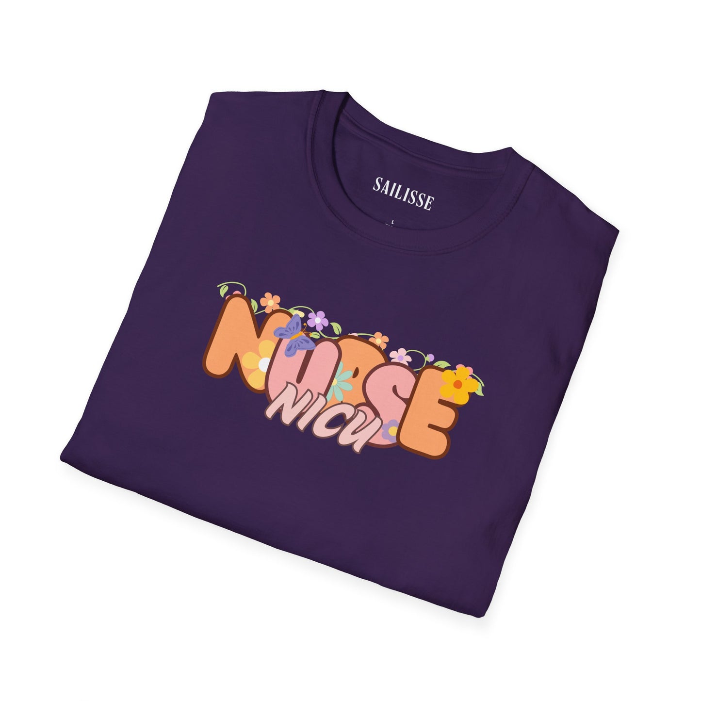 NICU Nurse Floral Design Softstyle T-Shirt