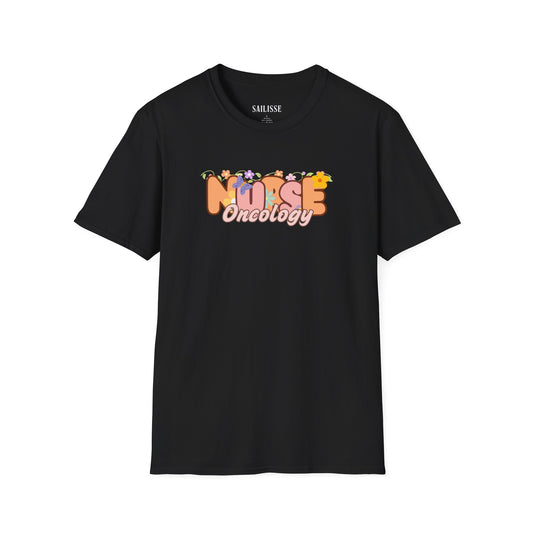 Oncology Nurse Floral Design Softstyle T-Shirt