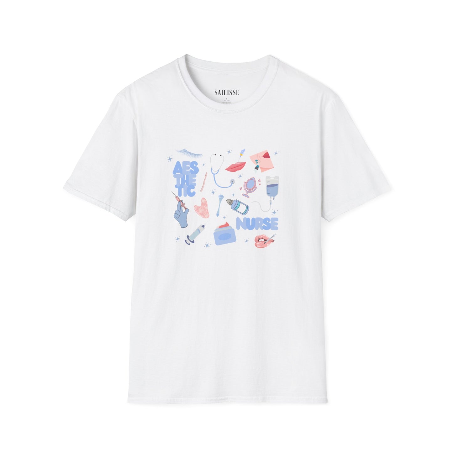 Aesthetic Nurse Doodle Design Softstyle T-Shirt
