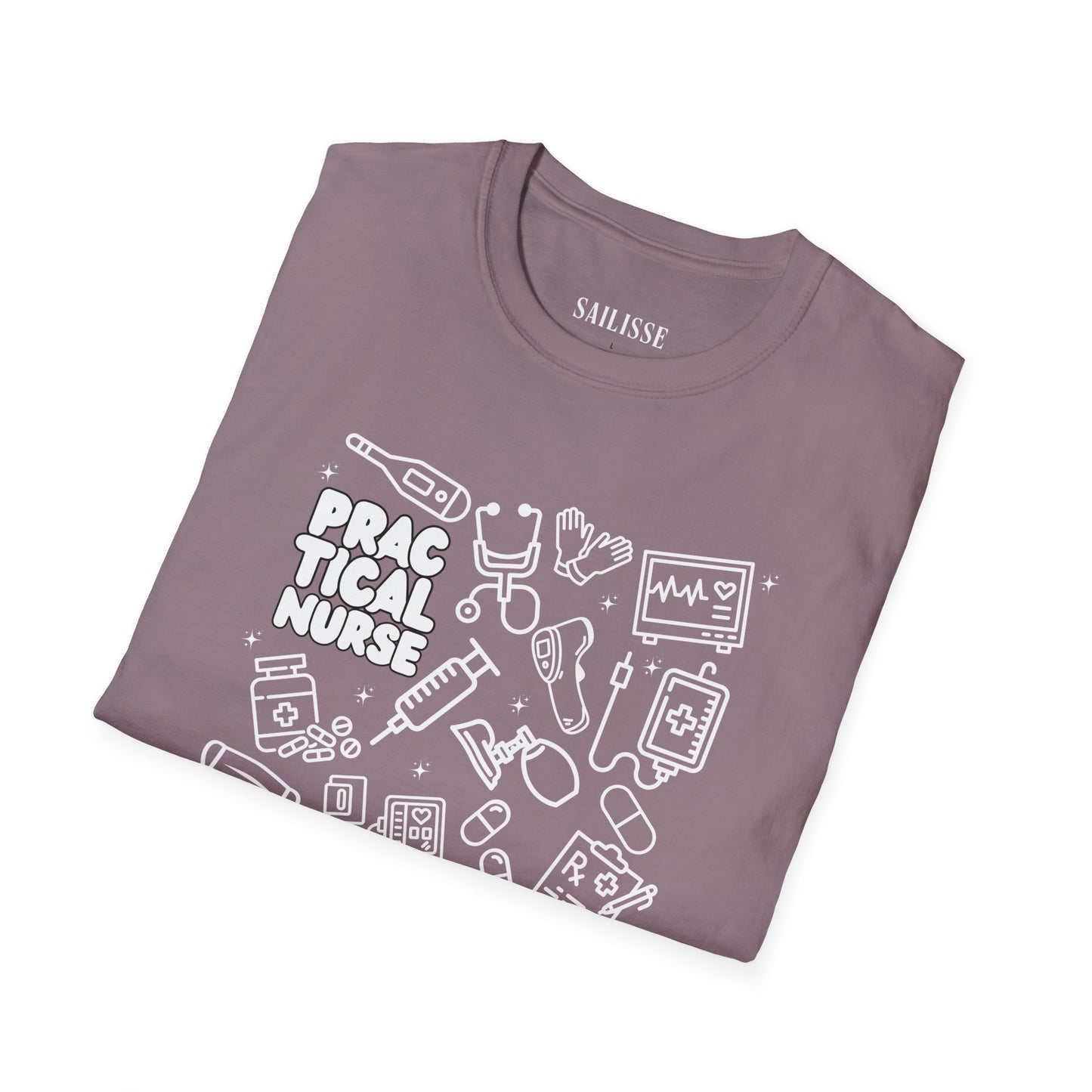 Practical Nurse White Outline T-Shirt