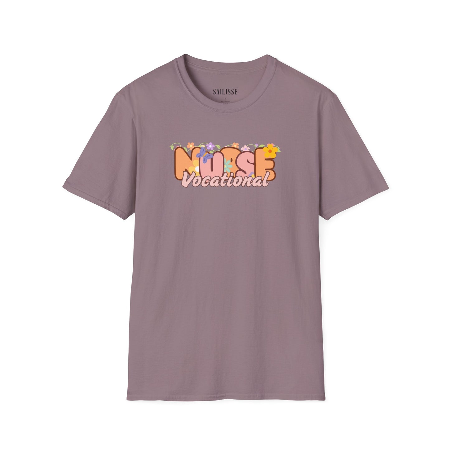 Vocational Nurse Floral Design Softstyle T-Shirt