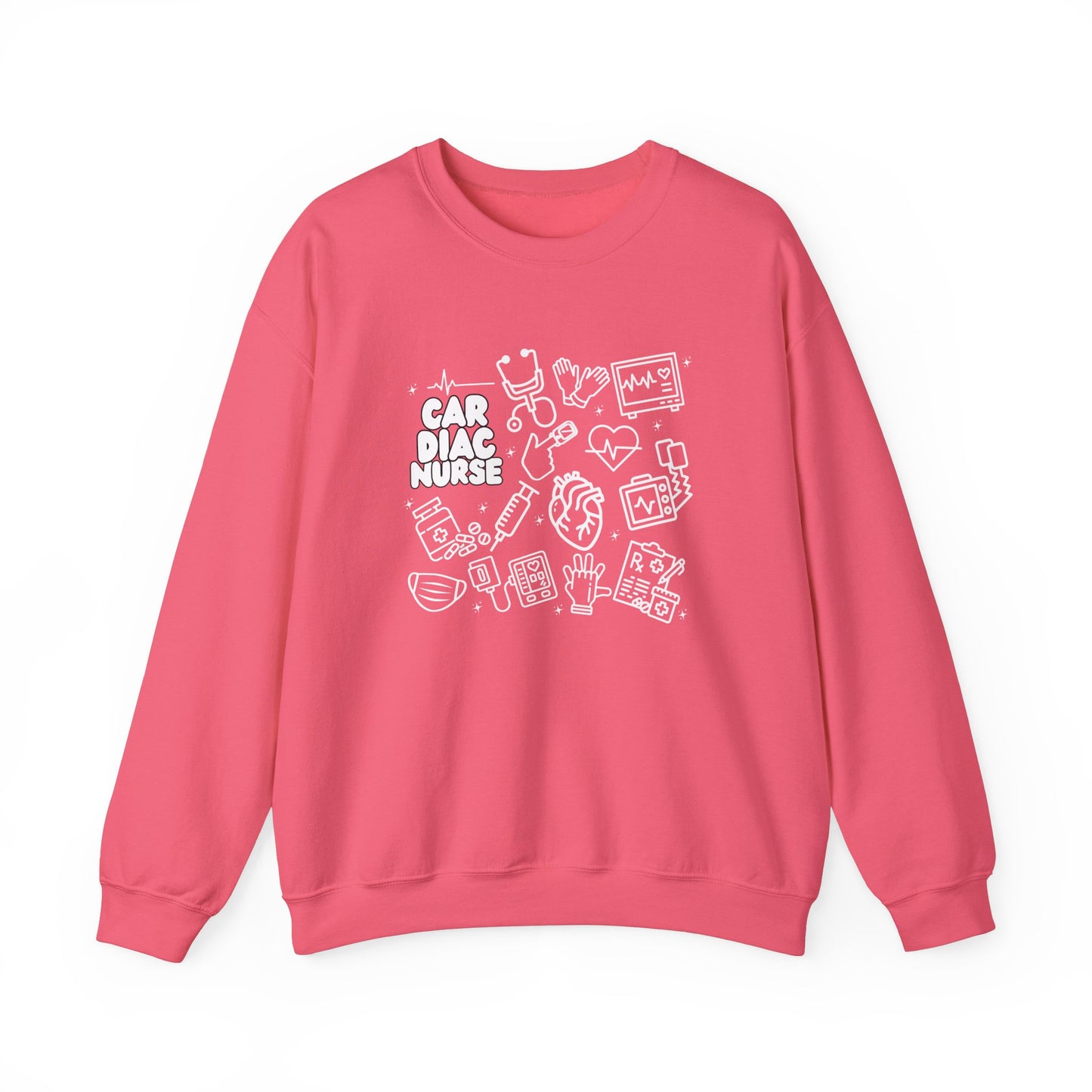 Cardiac Nurse White Outline Crewneck