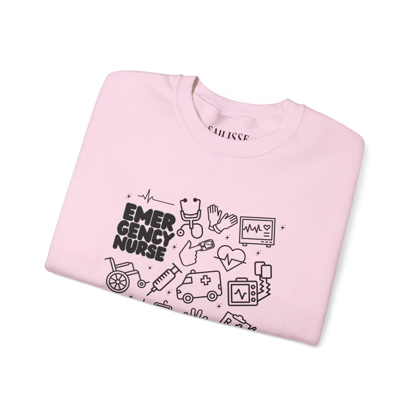 Emergency Nurse Black Outline Crewneck