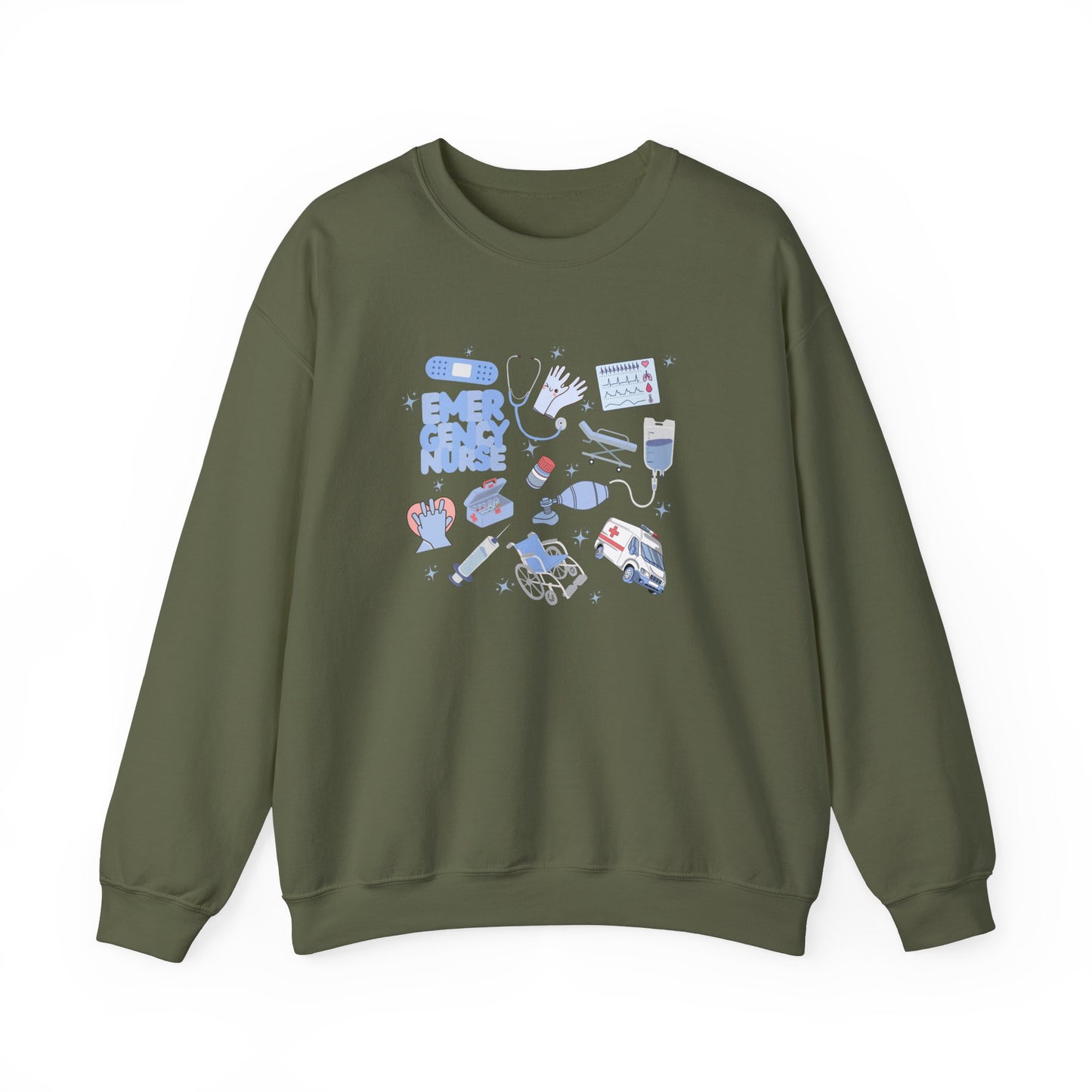 Emergency Nurse Doodle Design Crewneck