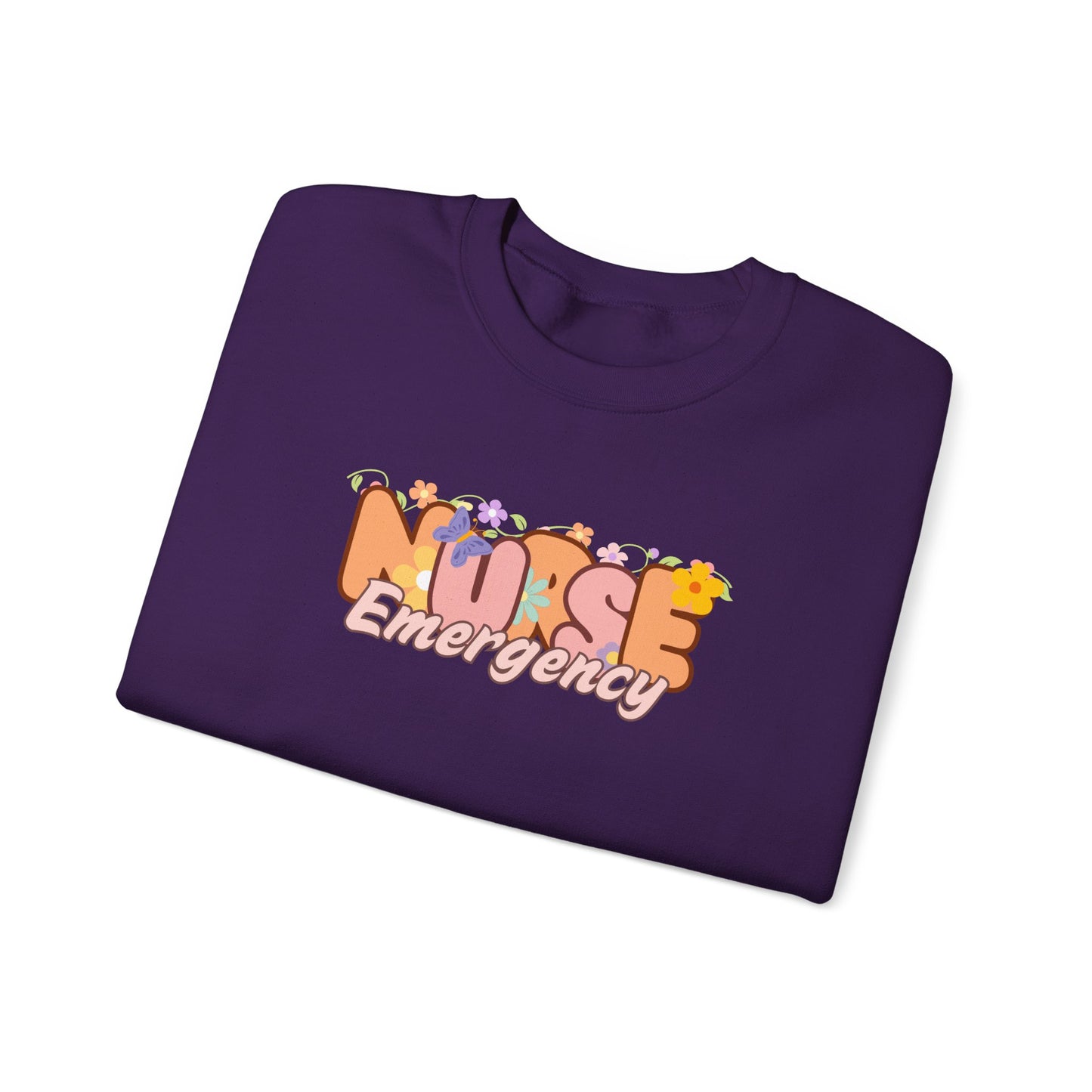 Emergency Nurse Floral Design Crewneck