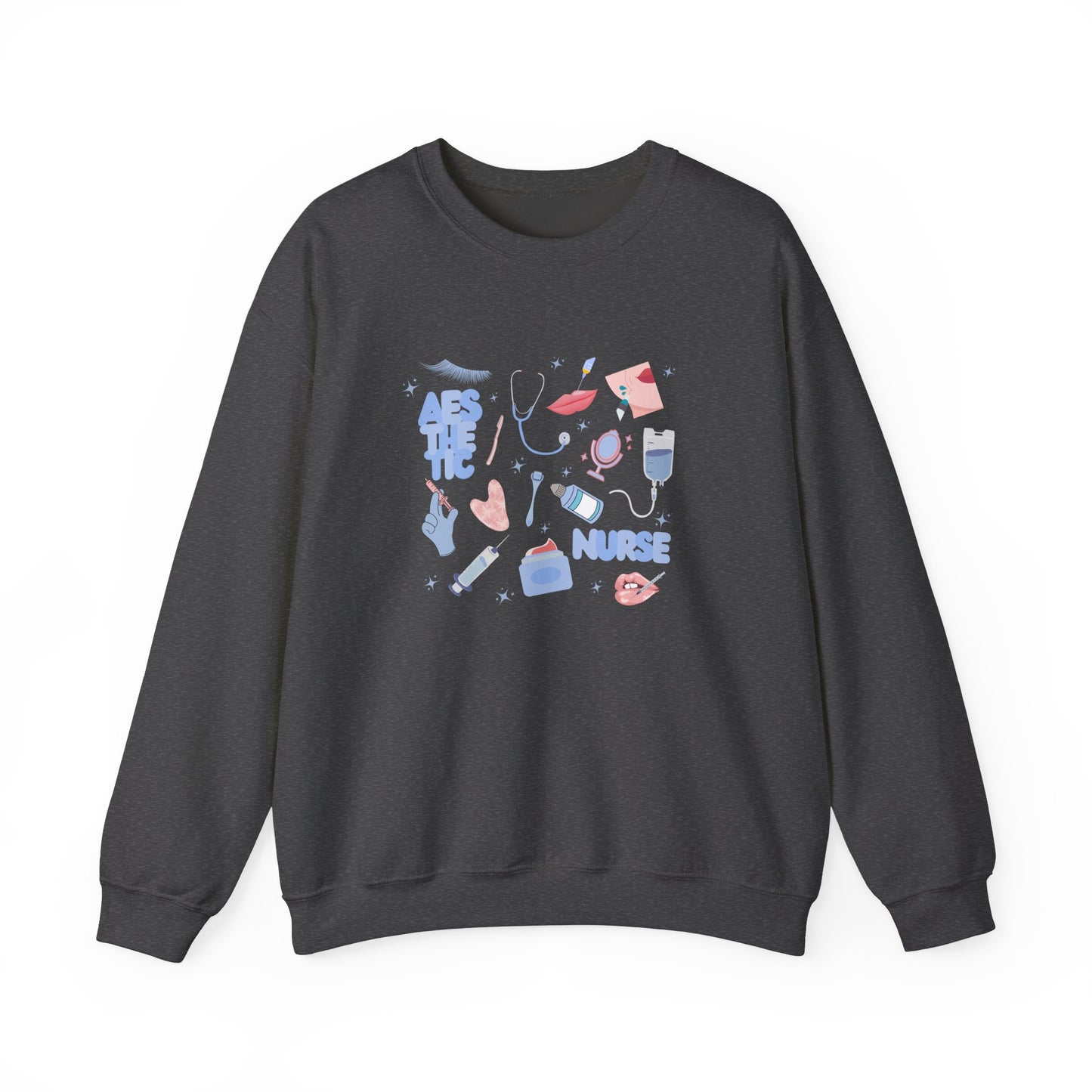 Aesthetic Nurse Doodle Design Crewneck
