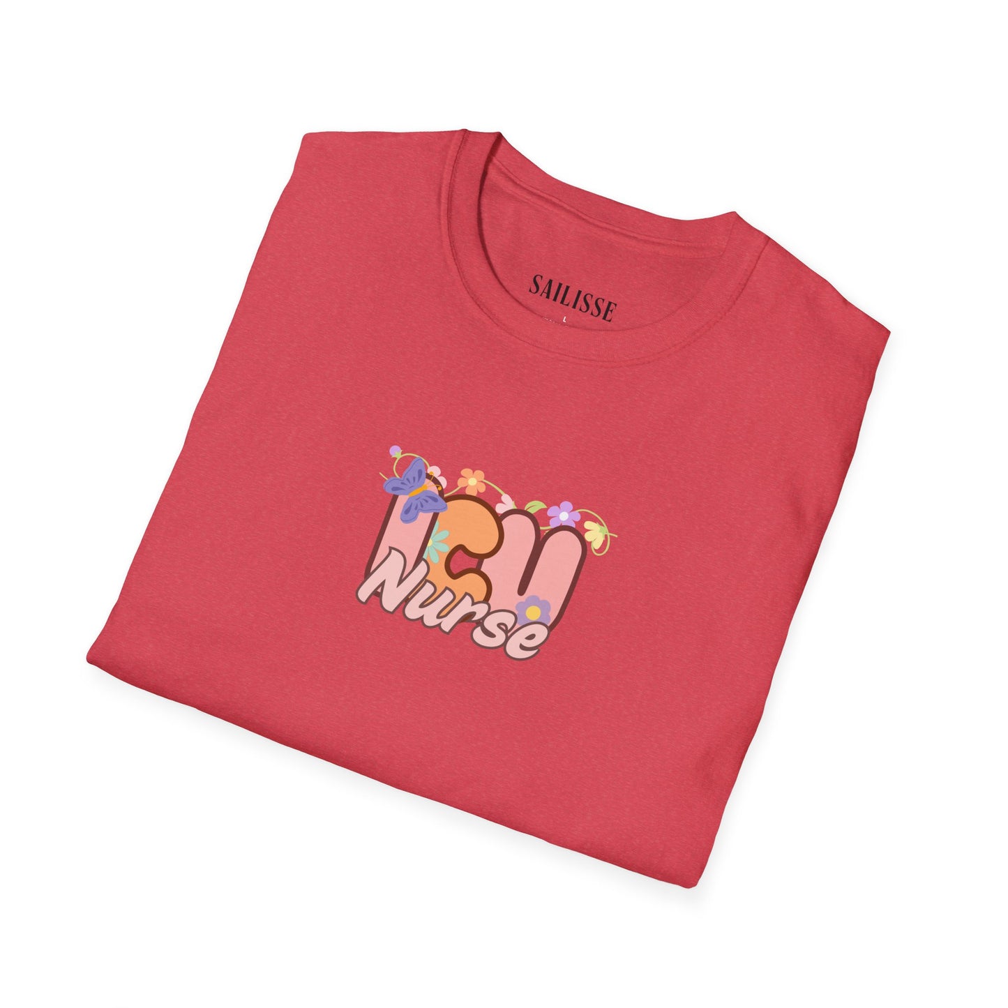 ICU Nurse Floral Design Softstyle T-Shirt