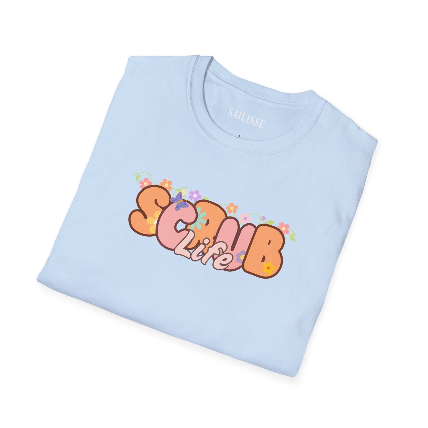 Scrub Life Floral Design Softstyle T-Shirt