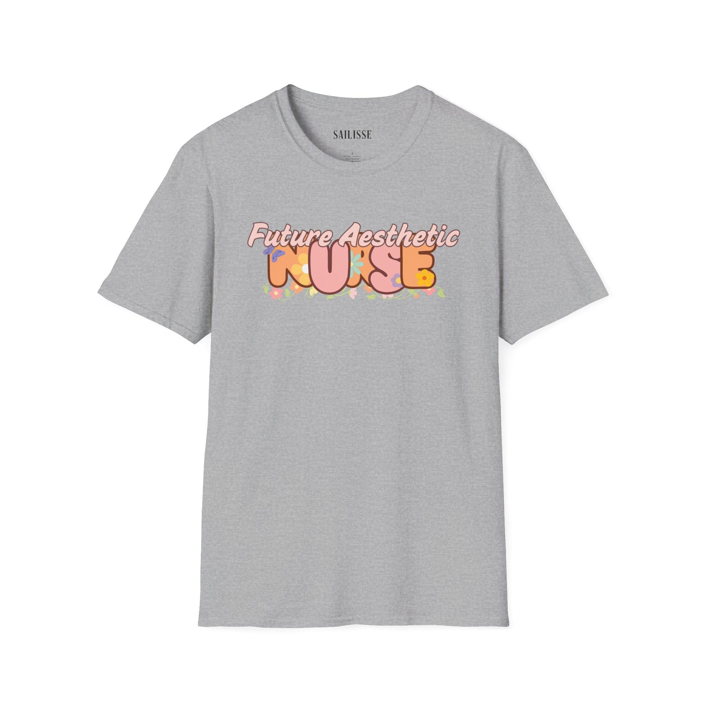 Future Aesthetic Nurse Floral Design Softstyle T-Shirt