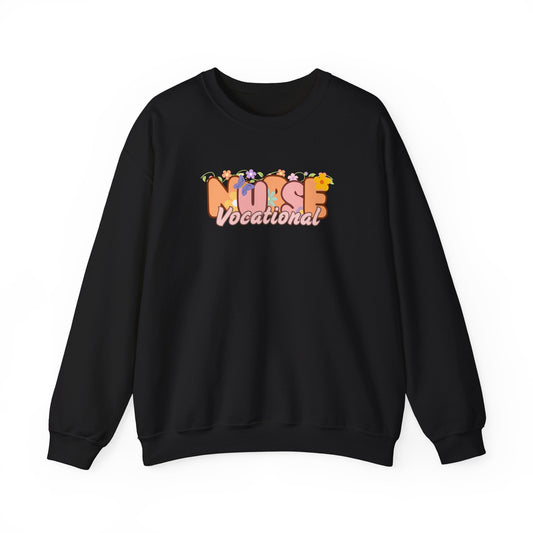 Vocational Nurse Floral Design Crewneck