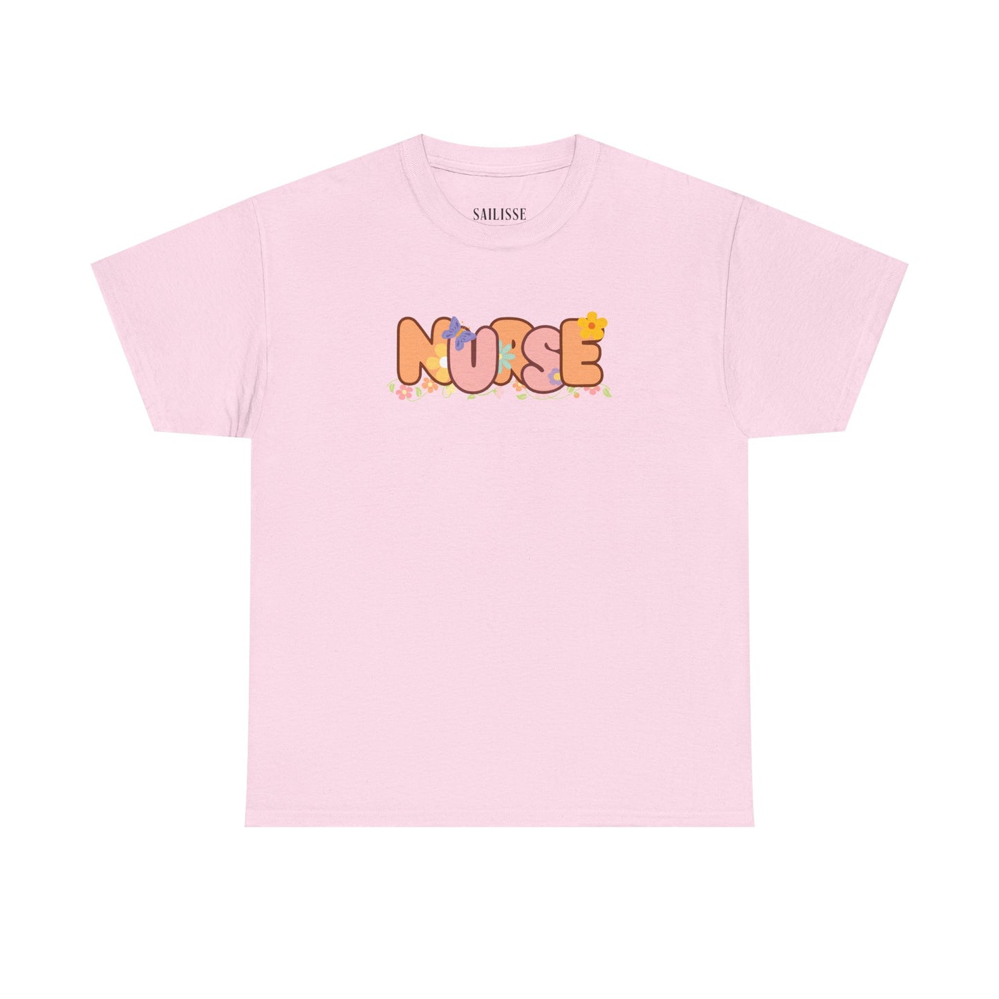 Nurse Floral Design Light Pink Softstyle T-Shirt