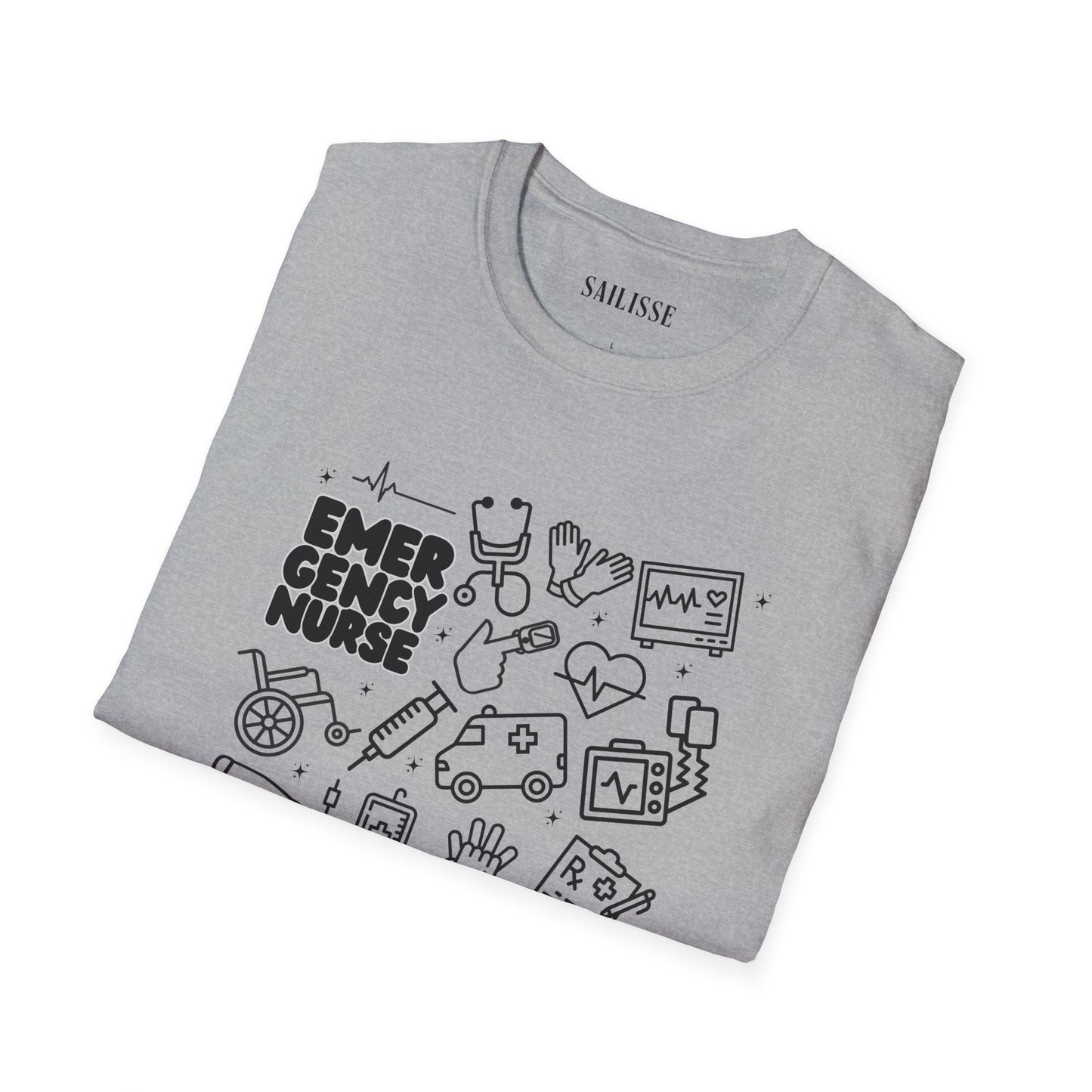 Emergency Nurse Black Outline T-Shirt