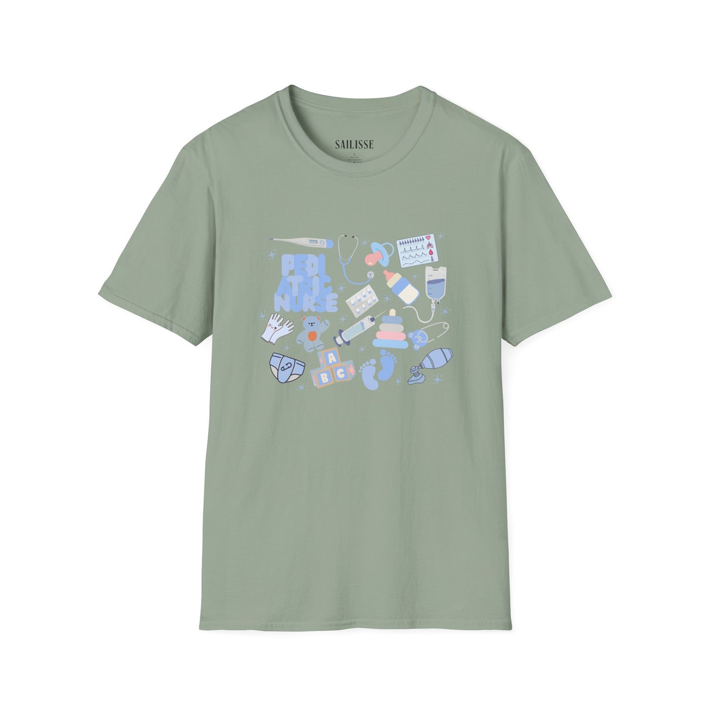 Pediatric Nurse Doodle Design Softstyle T-Shirt