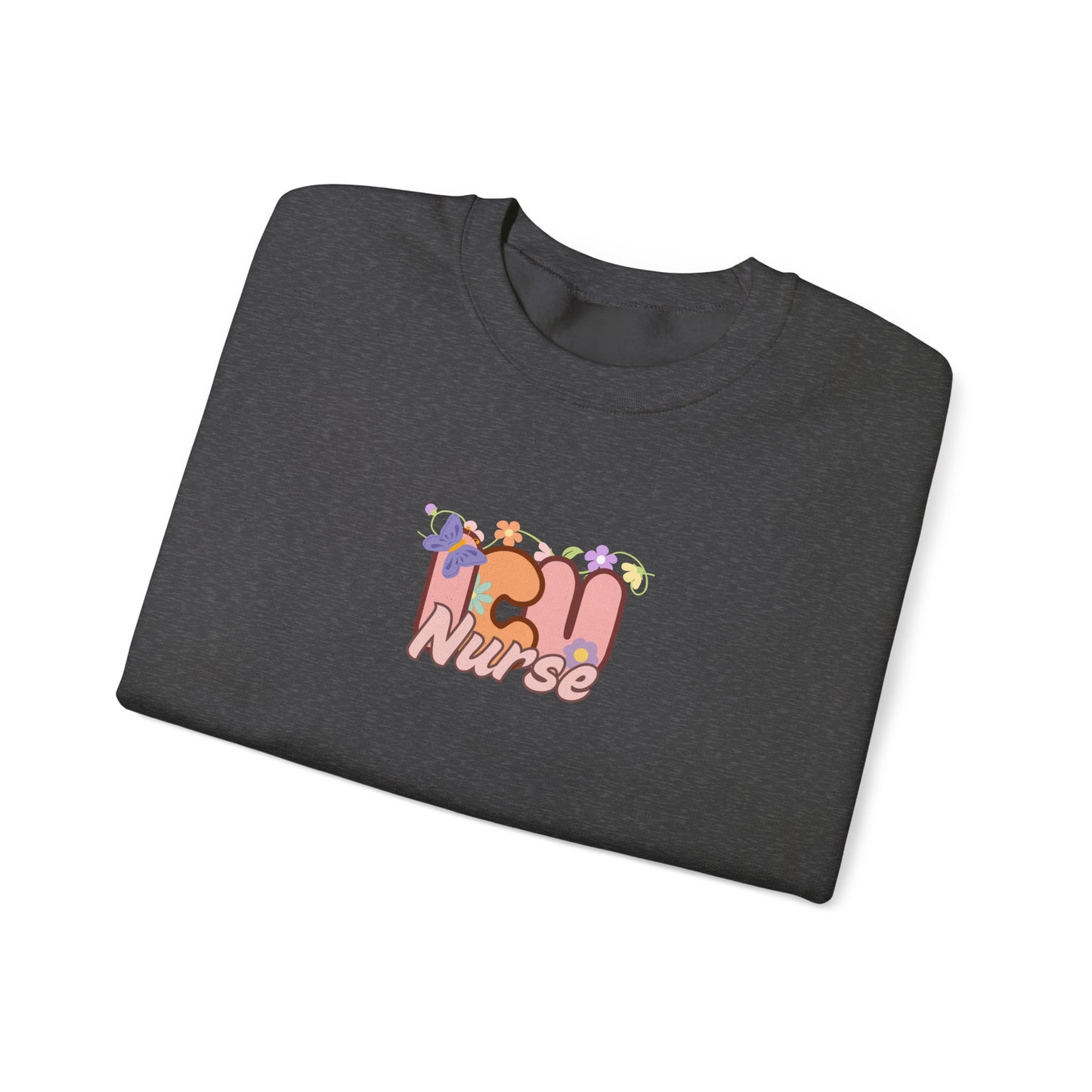 ICU Nurse Floral Design Crewneck