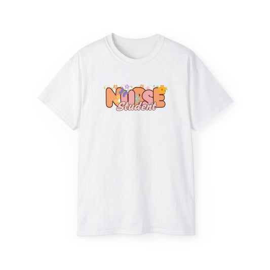 Student Nurse Floral Design Softstyle T-Shirt