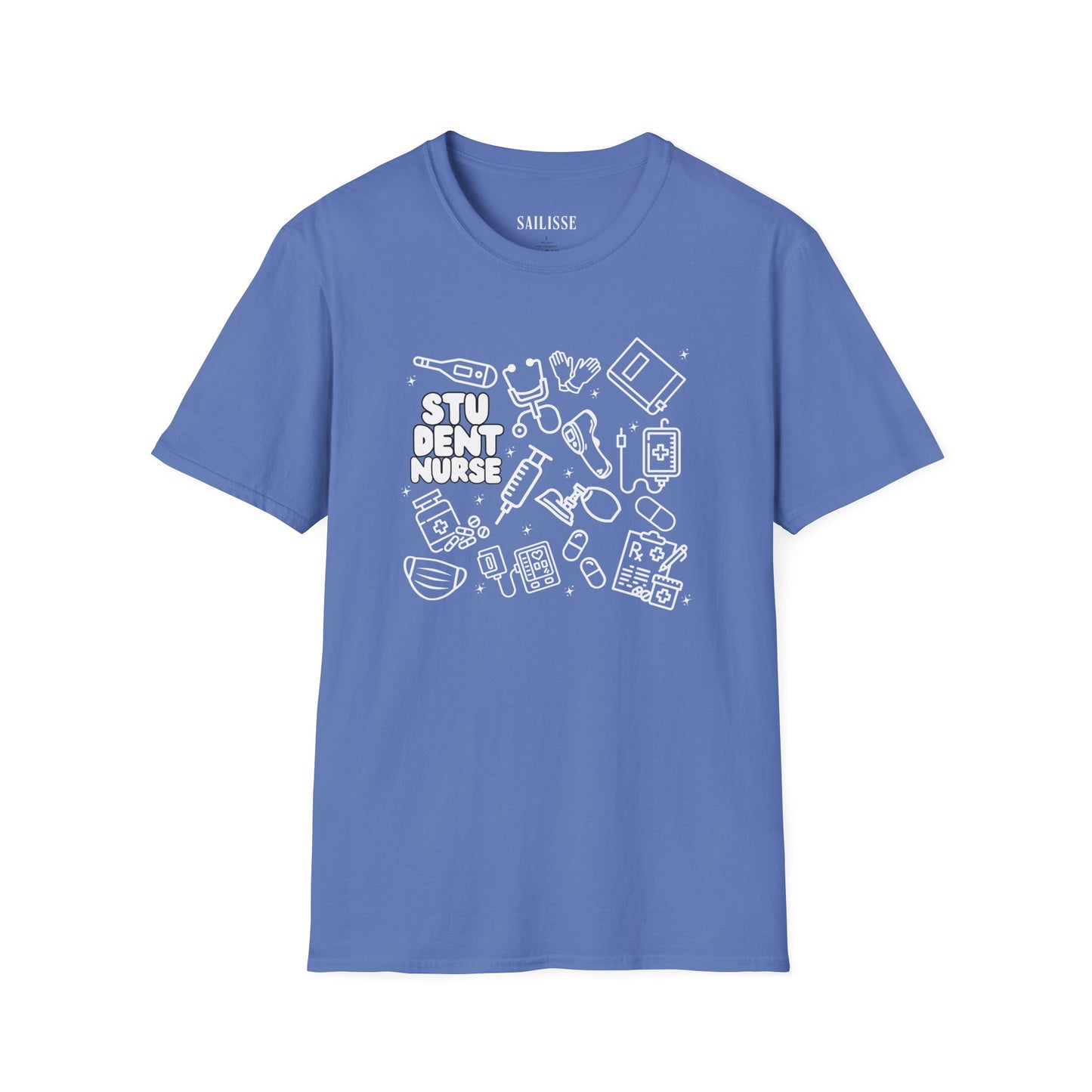 Student Nurse White Outline T-Shirt