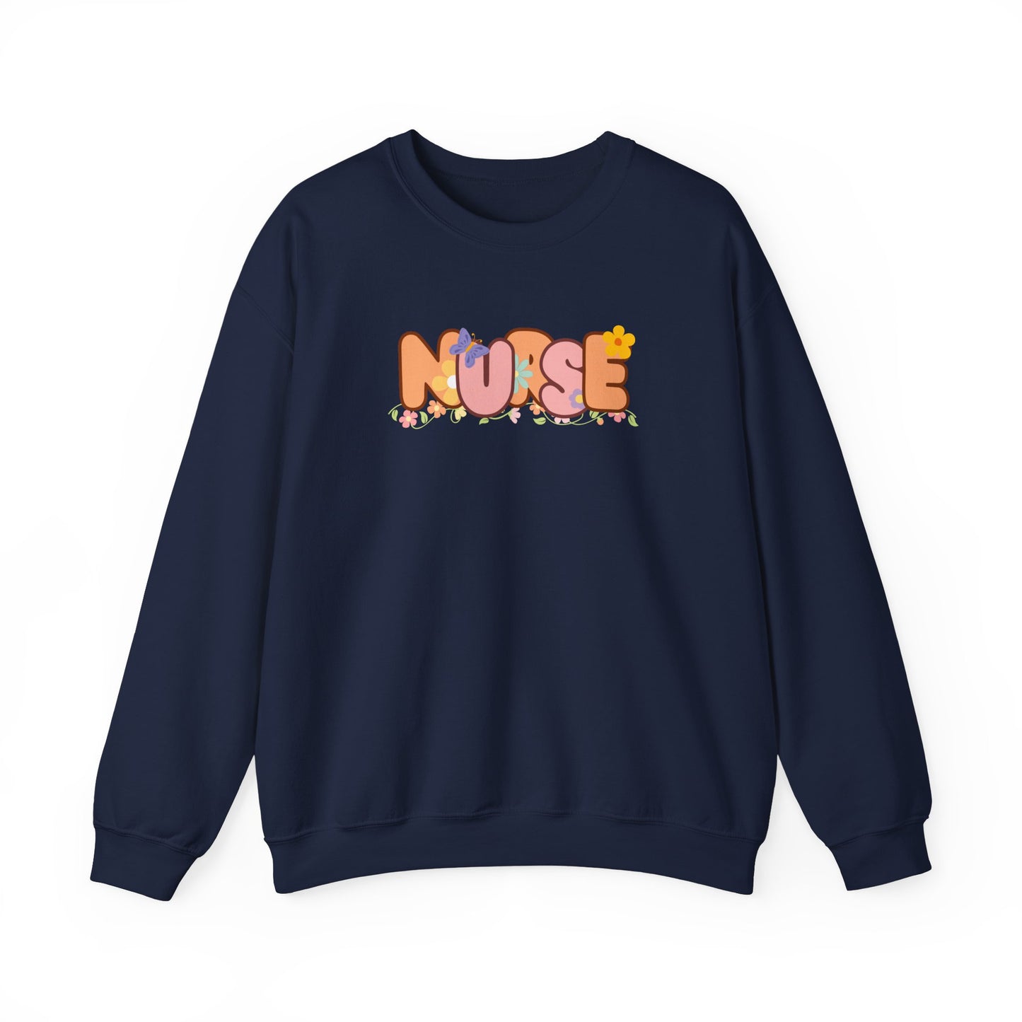 NURSE Floral Design Sweatshirt