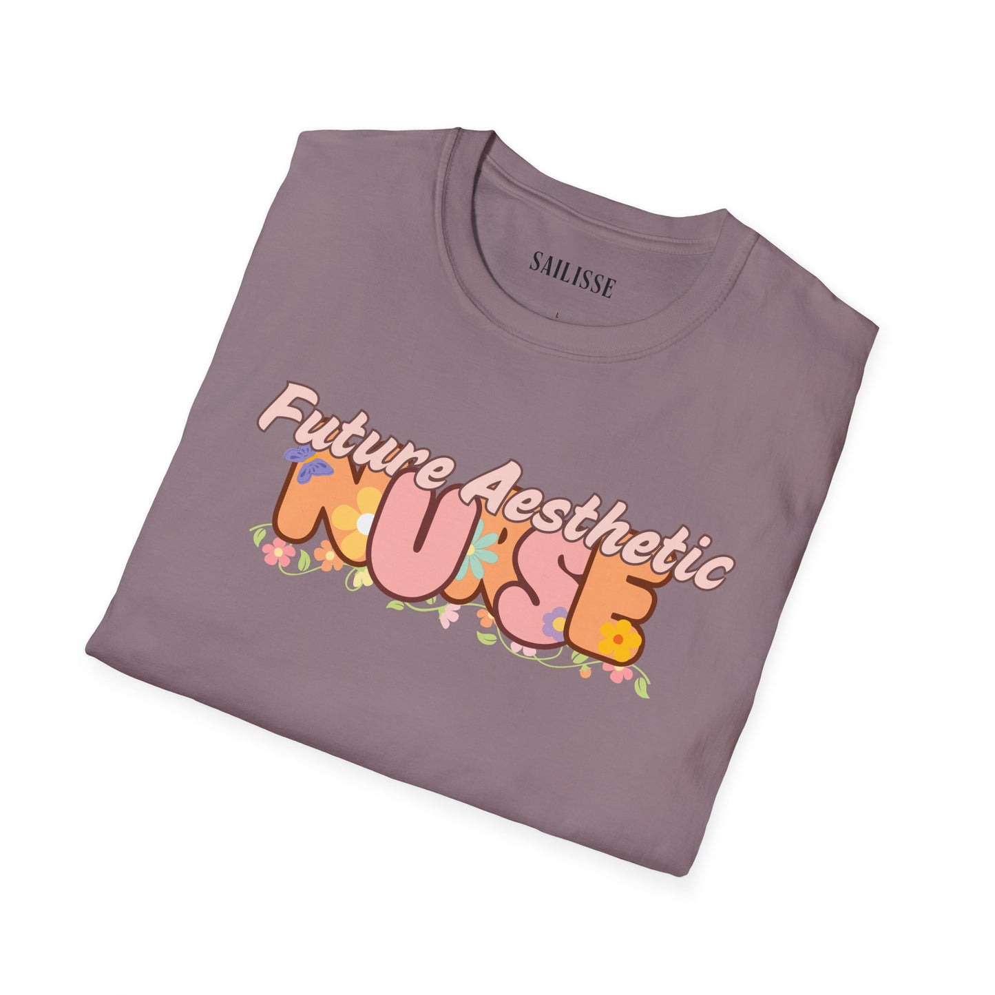 Future Aesthetic Nurse Floral Design Softstyle T-Shirt