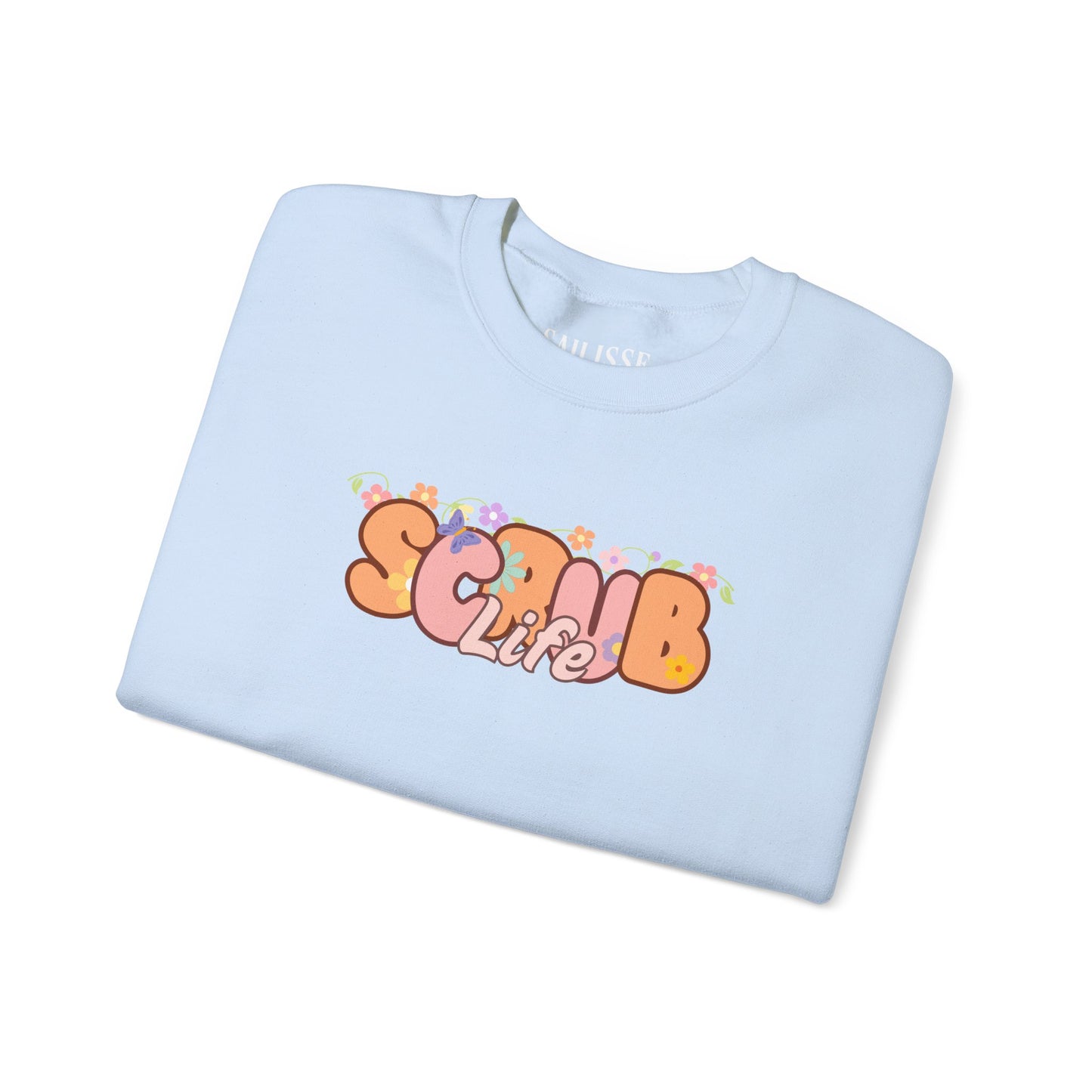 Scrub Life Floral Design Crewneck