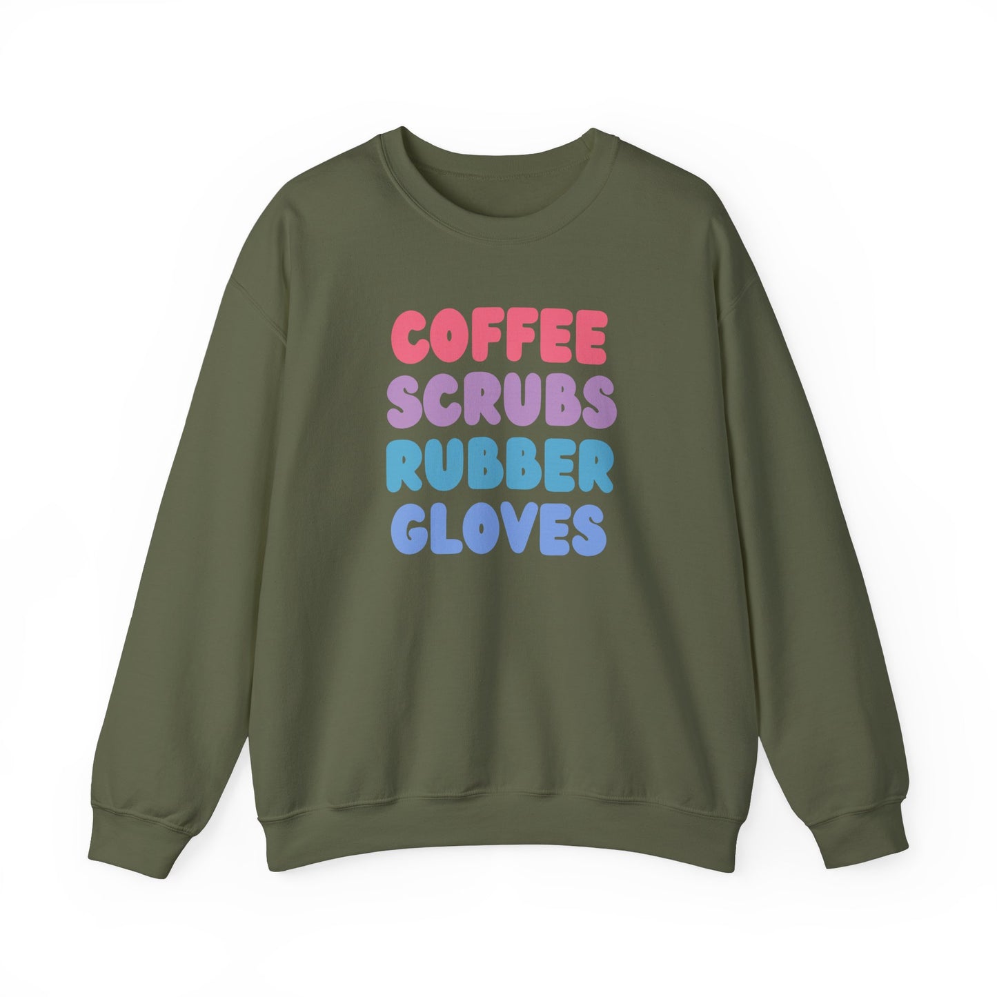 Coffee Scrubs Rubber Gloves Crewneck