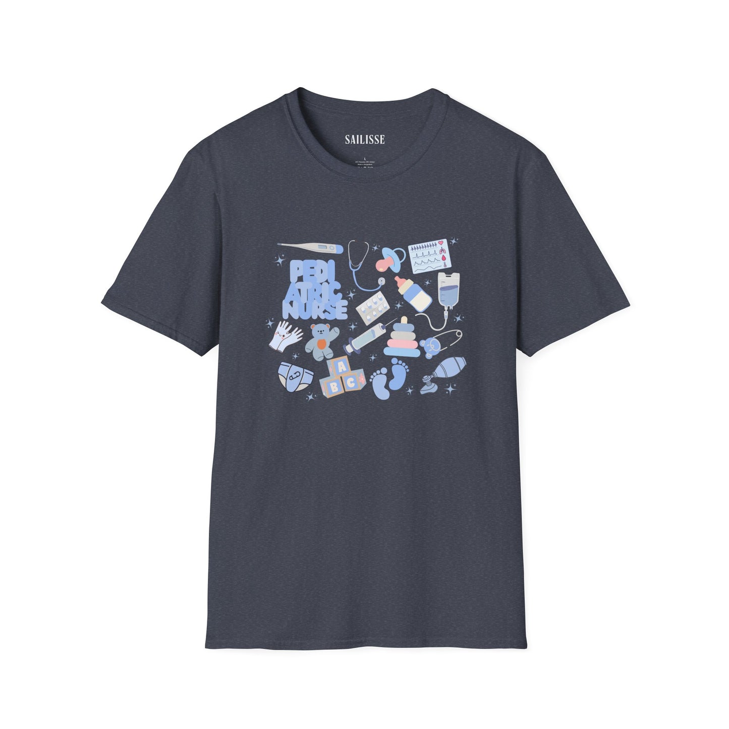 Pediatric Nurse Doodle Design Softstyle T-Shirt
