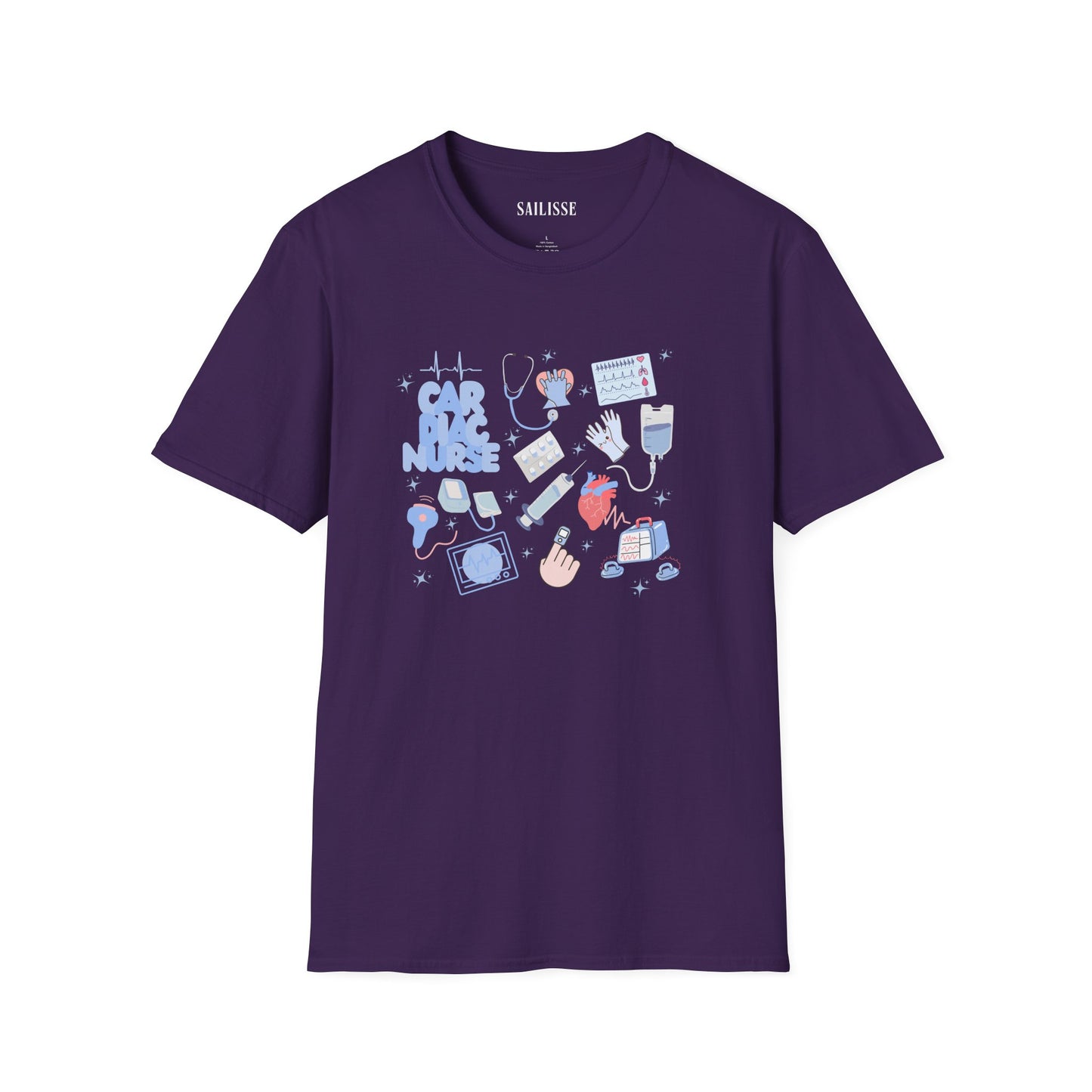 Cardiac Nurse Doodle Design Softstyle T-Shirt