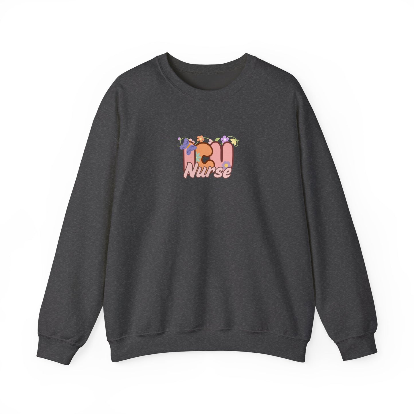 ICU Nurse Floral Design Crewneck