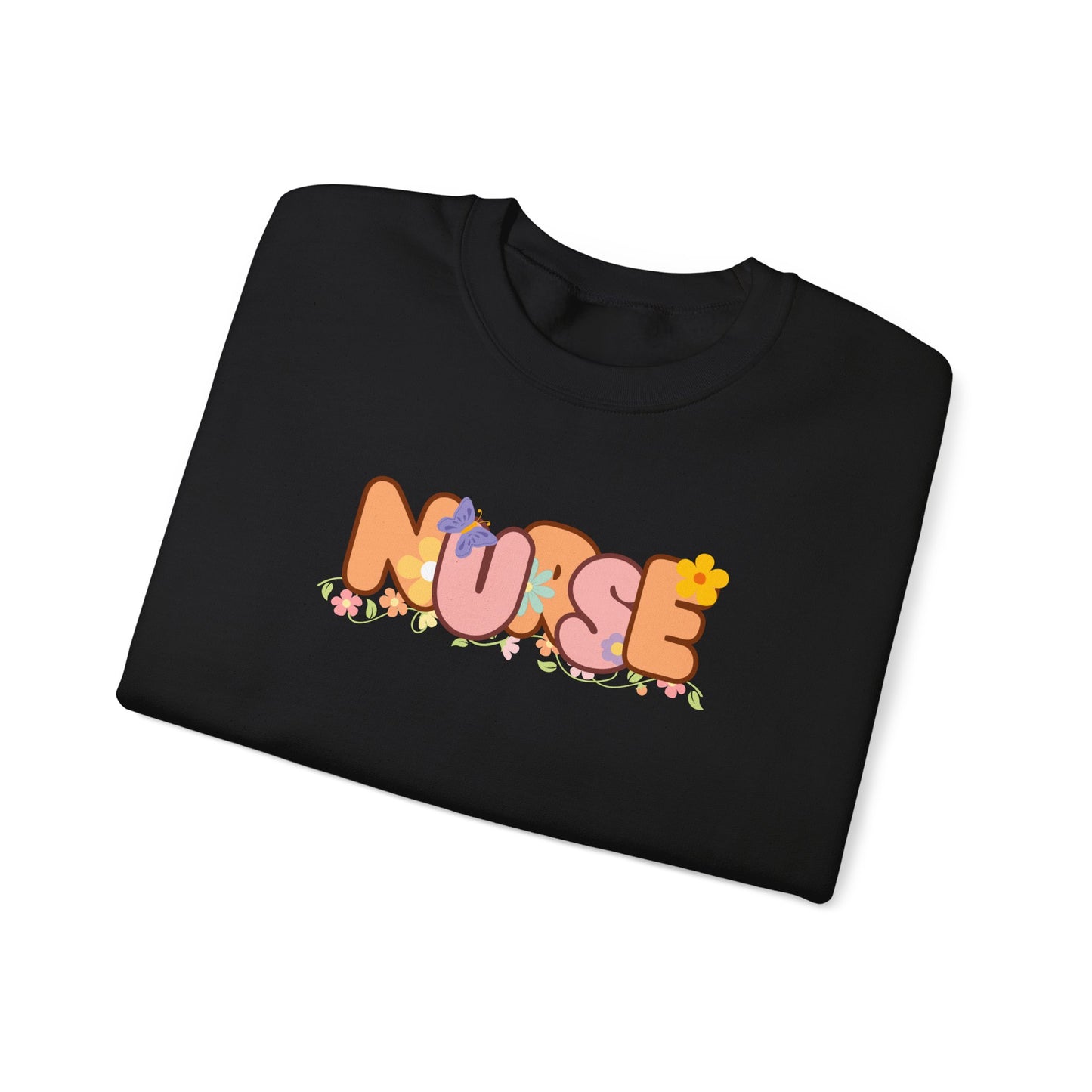 NURSE Floral Design Sweatshirt