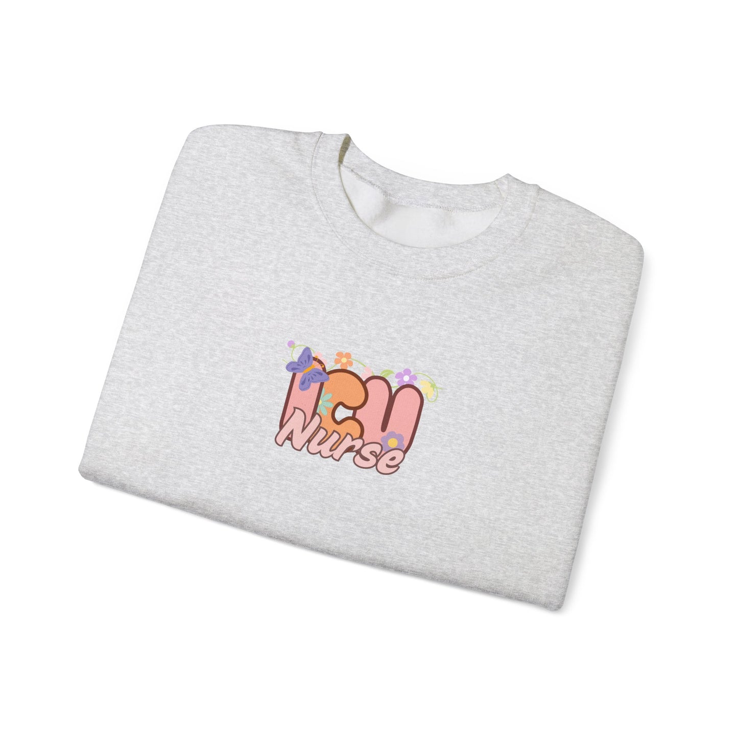 ICU Nurse Floral Design Crewneck